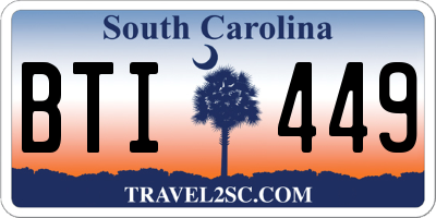SC license plate BTI449