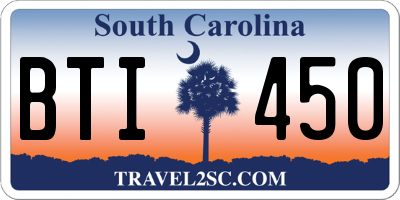 SC license plate BTI450