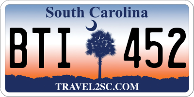 SC license plate BTI452
