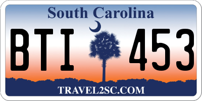 SC license plate BTI453