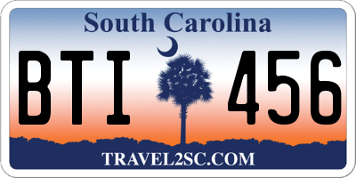 SC license plate BTI456
