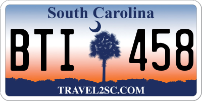 SC license plate BTI458