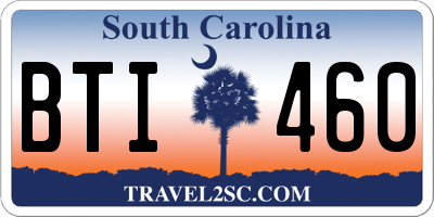 SC license plate BTI460