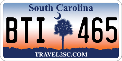 SC license plate BTI465