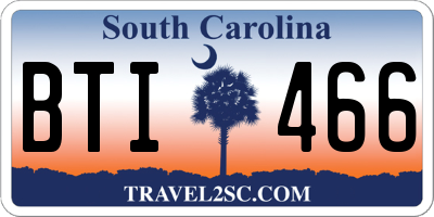 SC license plate BTI466