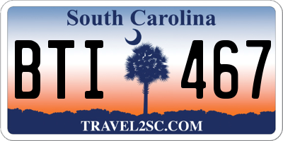 SC license plate BTI467