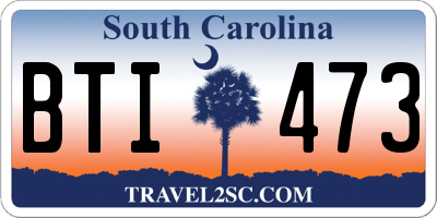 SC license plate BTI473