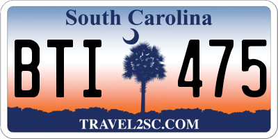 SC license plate BTI475