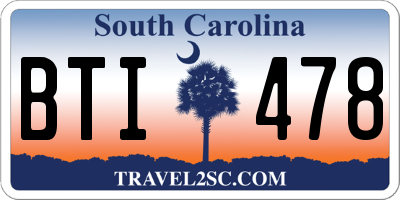 SC license plate BTI478