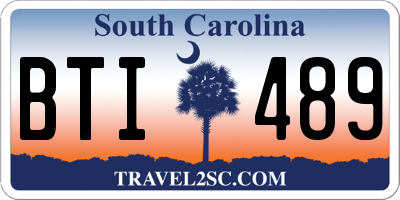 SC license plate BTI489