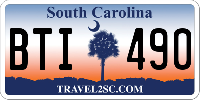 SC license plate BTI490