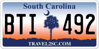 SC license plate BTI492