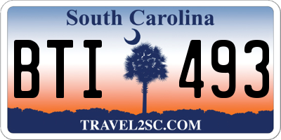 SC license plate BTI493