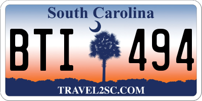 SC license plate BTI494