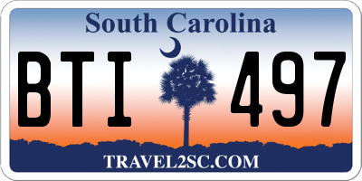 SC license plate BTI497
