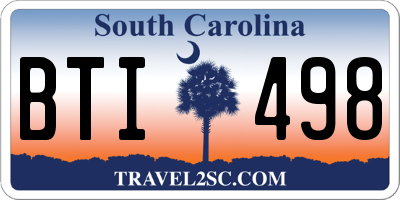 SC license plate BTI498
