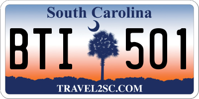 SC license plate BTI501