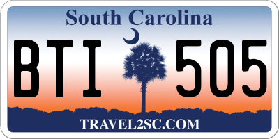 SC license plate BTI505