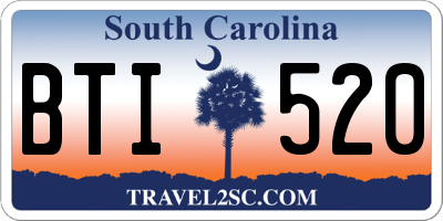 SC license plate BTI520