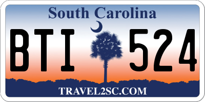 SC license plate BTI524