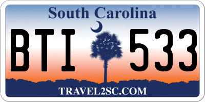 SC license plate BTI533