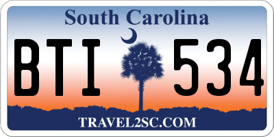 SC license plate BTI534