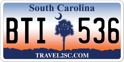 SC license plate BTI536