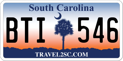 SC license plate BTI546