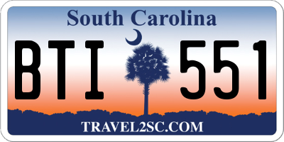 SC license plate BTI551
