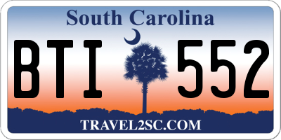 SC license plate BTI552