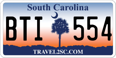 SC license plate BTI554