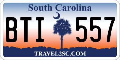 SC license plate BTI557