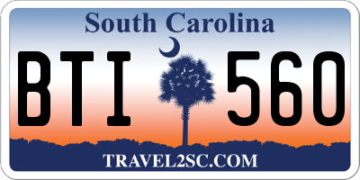SC license plate BTI560