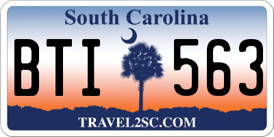 SC license plate BTI563
