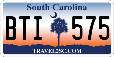 SC license plate BTI575