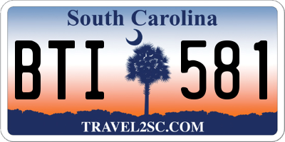 SC license plate BTI581