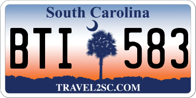 SC license plate BTI583