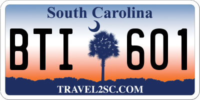 SC license plate BTI601