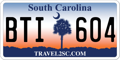 SC license plate BTI604