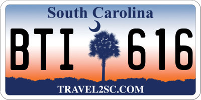 SC license plate BTI616