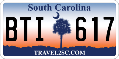 SC license plate BTI617