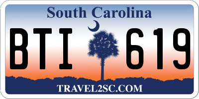 SC license plate BTI619