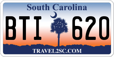 SC license plate BTI620