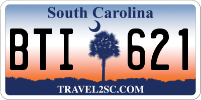 SC license plate BTI621