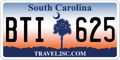 SC license plate BTI625
