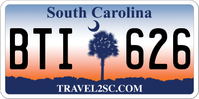 SC license plate BTI626