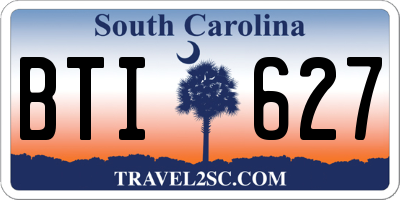 SC license plate BTI627