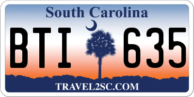 SC license plate BTI635