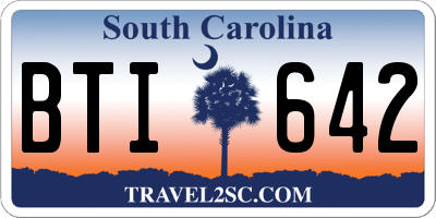 SC license plate BTI642