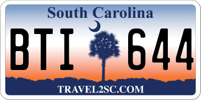 SC license plate BTI644
